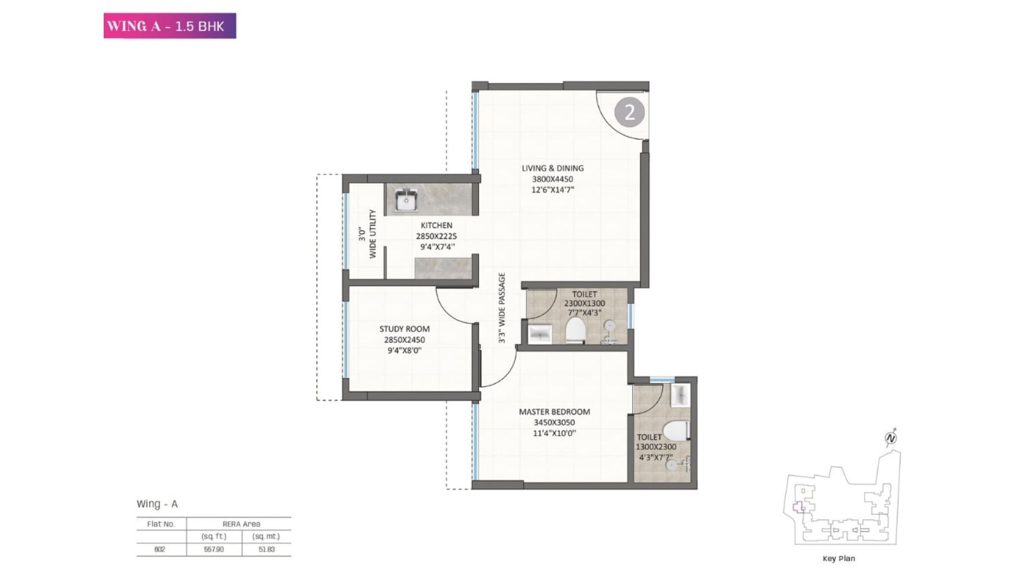 Kolte-Patil-Alora-Floor-Plan-Wing-A-1.5-BHK-558-sqft