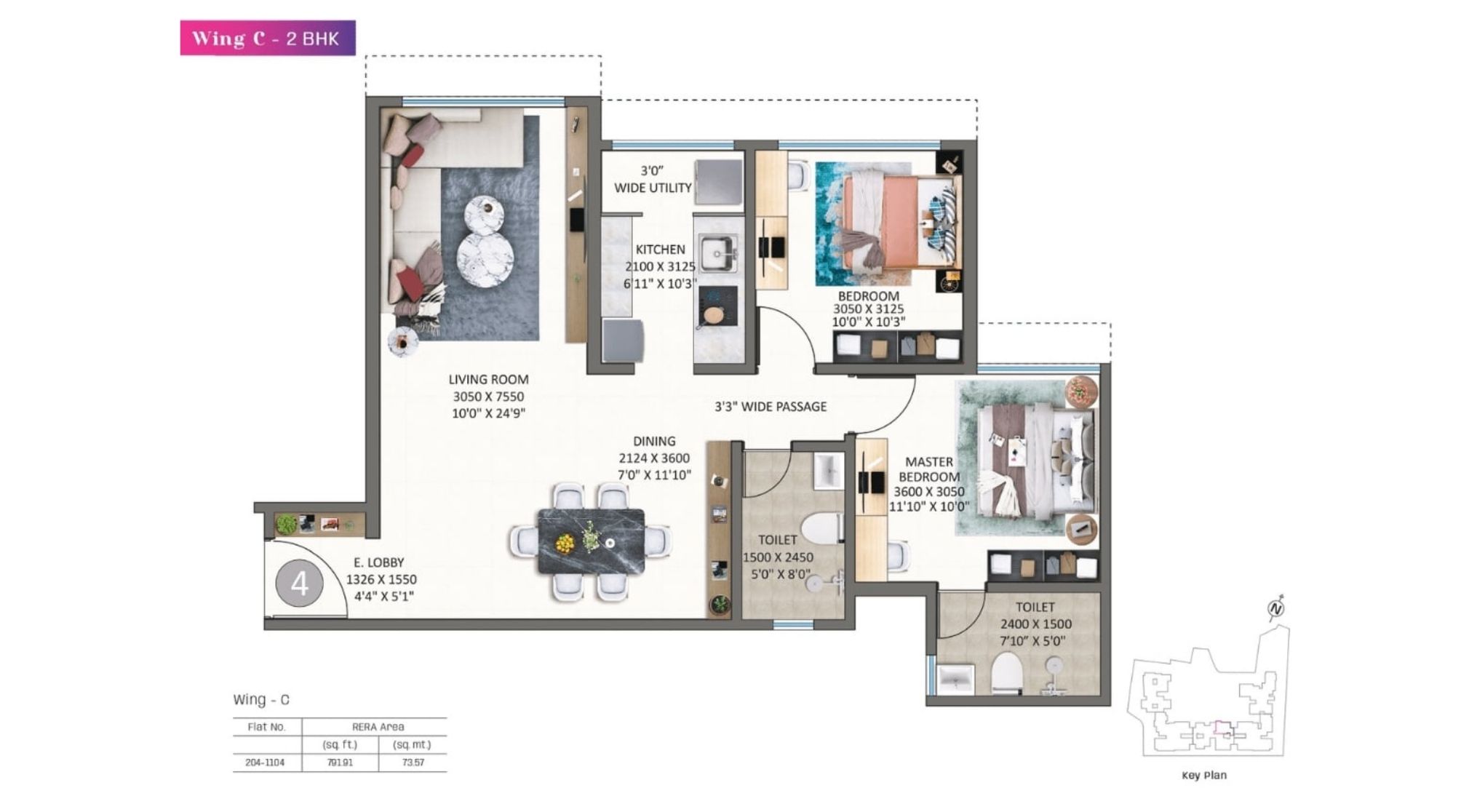 Kolte-Patil-Alora-Floor-Plan-Wing-C-2-BHK-792-sqft