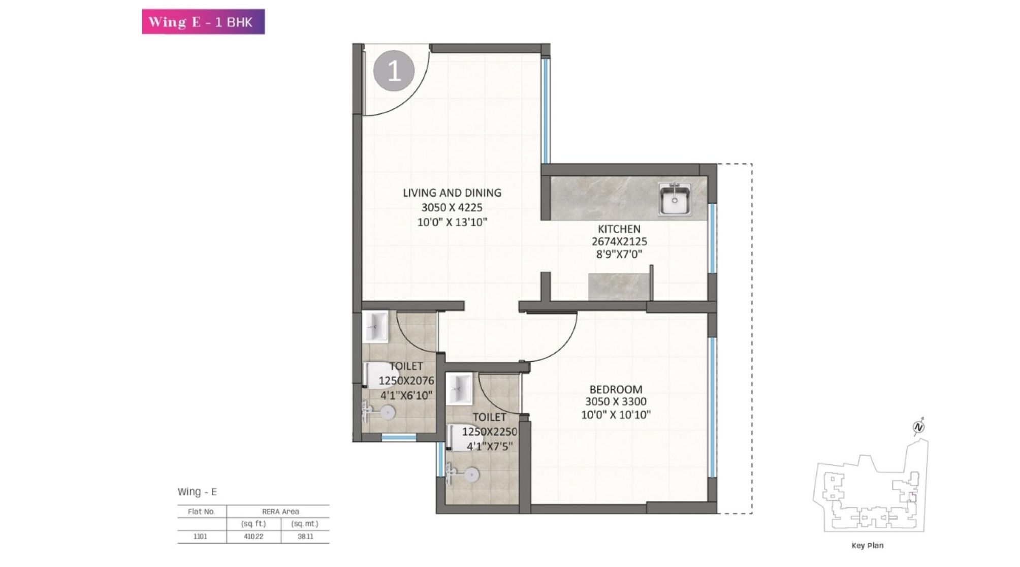 Kolte-Patil-Alora-Floor-Plan-Wing-E-1-BHK-410-sqft