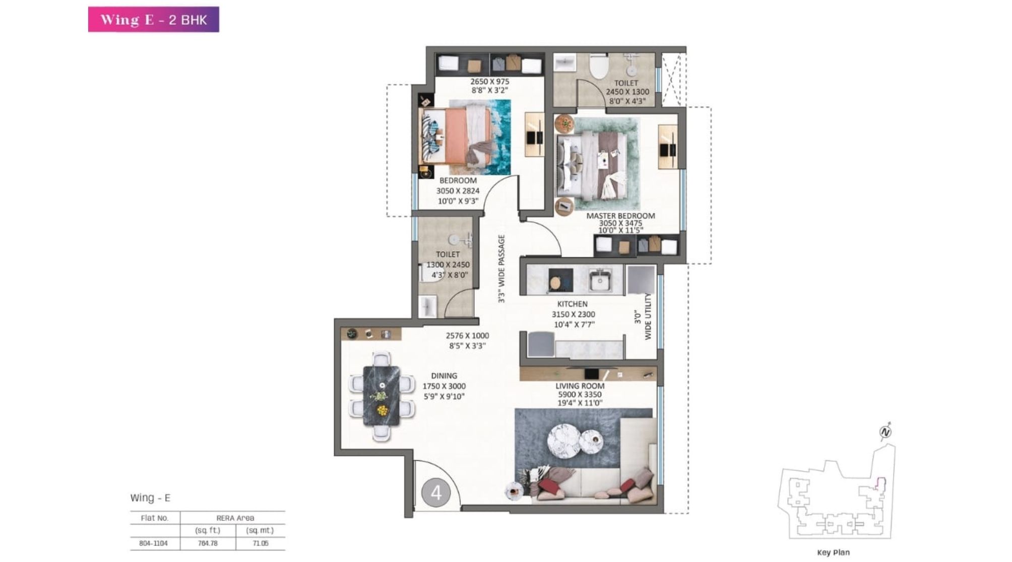 Kolte-Patil-Alora-Floor-Plan-Wing-E-2-BHK-765-sqft