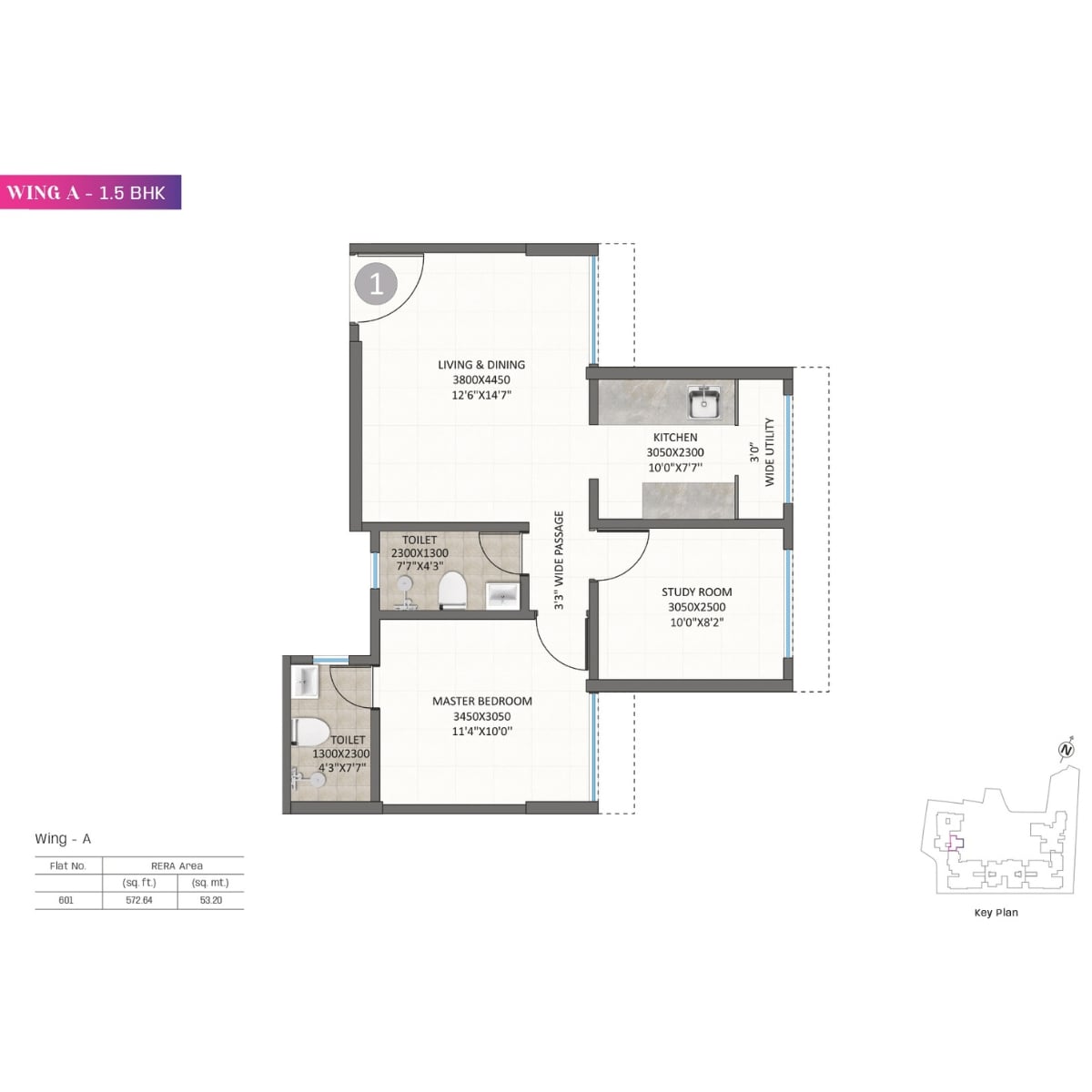 Kolte-Patil-Alora-Floor-Plan-Wing-A-1.5-BHK-573-sqft