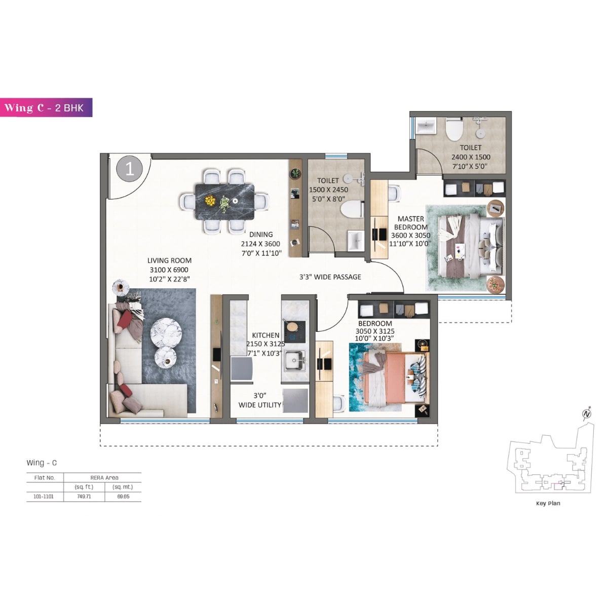 Kolte-Patil-Alora-Floor-Plan-Wing-C-2-BHK-750-sqft