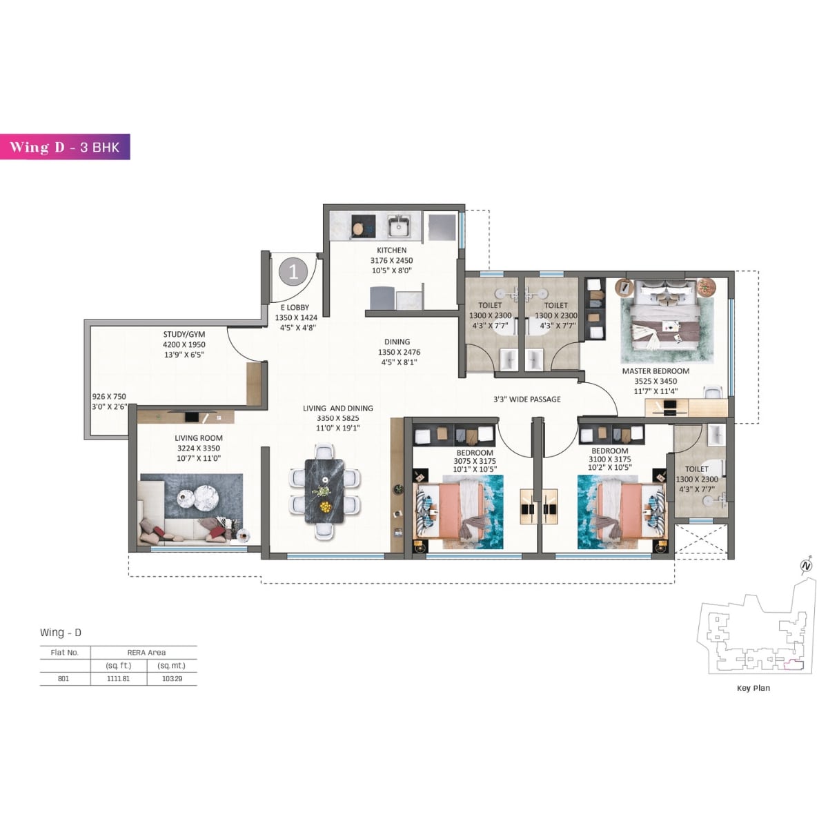 Kolte-Patil-Alora-Floor-Plan-Wing-D-3-BHK-1112-sqft