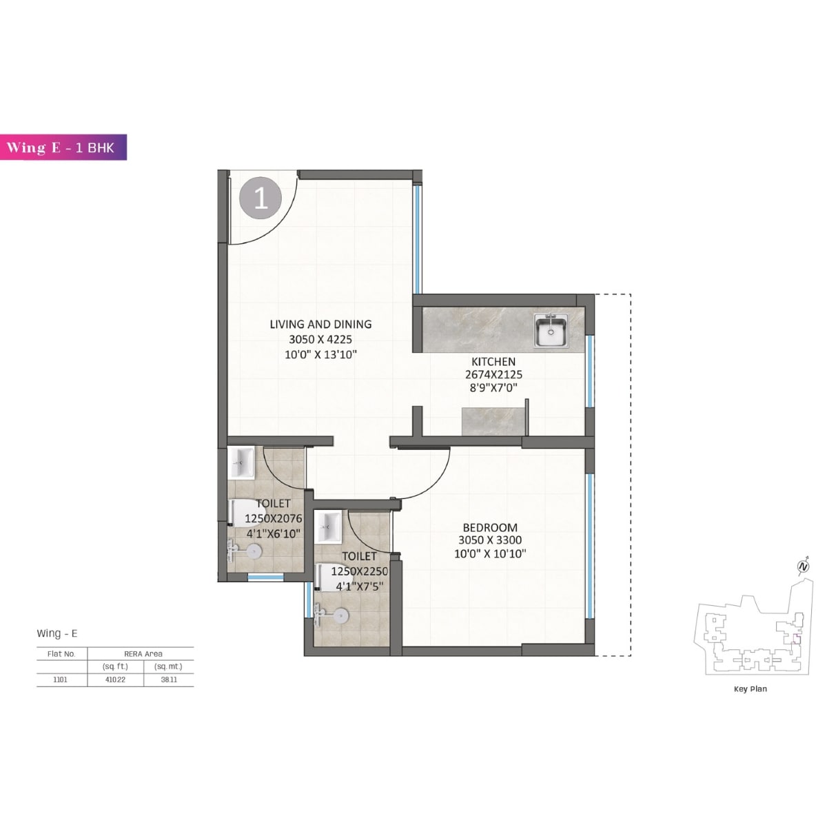 Kolte-Patil-Alora-Floor-Plan-Wing-E-1-BHK-410-sqft