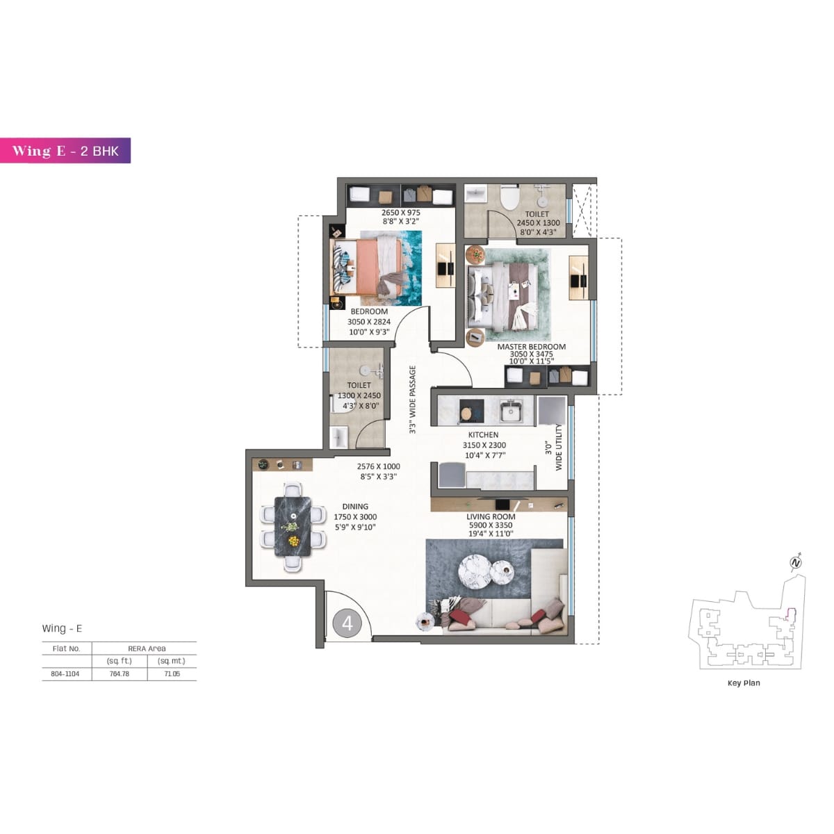 Kolte-Patil-Alora-Floor-Plan-Wing-E-2-BHK-765-sqft