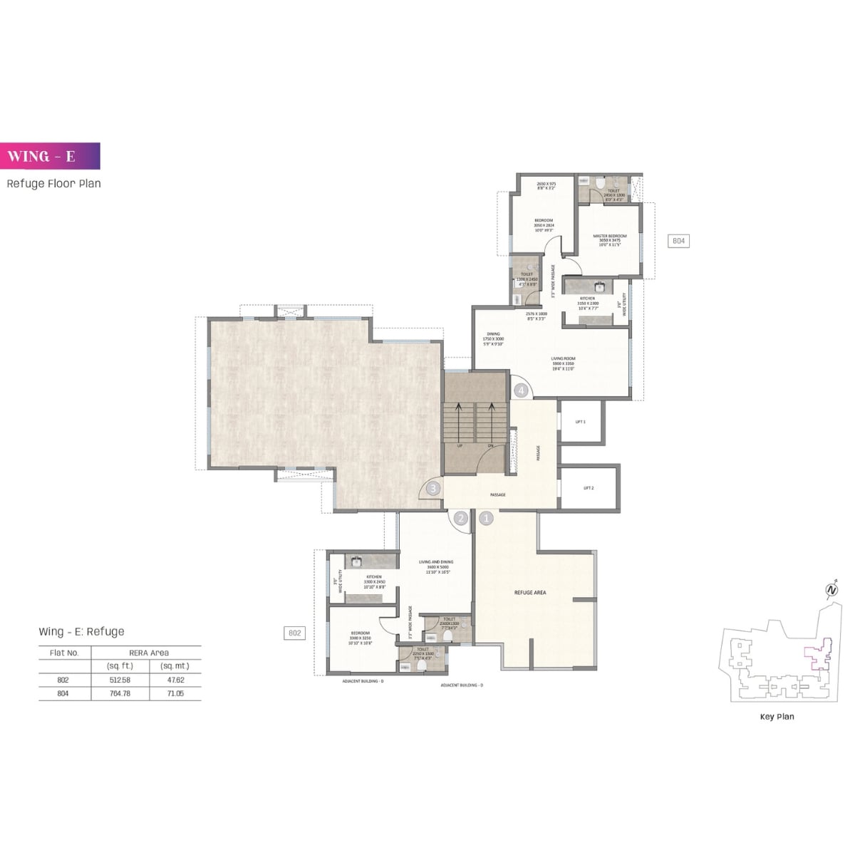 Kolte-Patil-Alora-Floor-Plan-Wing-E-Refugee